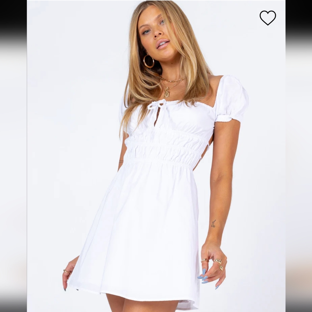 Princess Polly Yasmina Mini Dress in White Bridal Shower/ Bachelorette Size 12